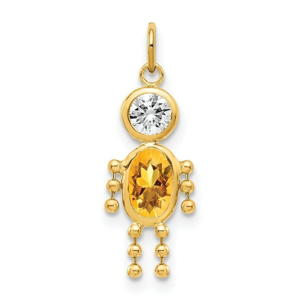 1287 14k November Boy Birthstone Charm